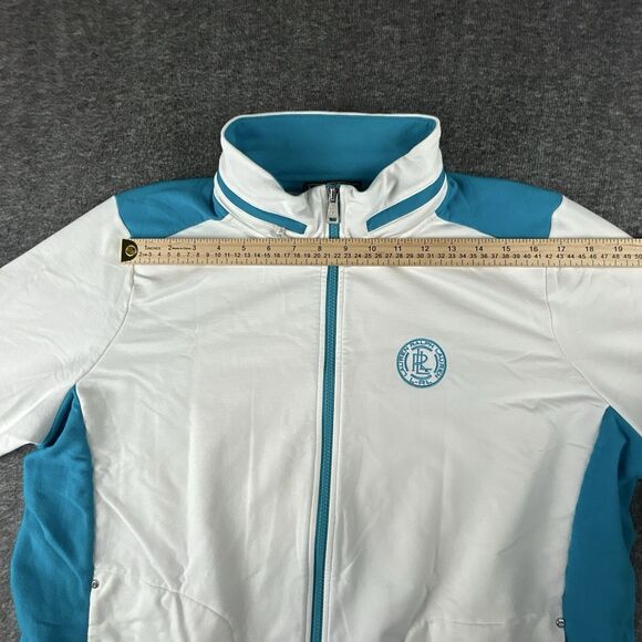 Lauren Active Ralph Lauren Track Jacket Womens Sz 2X 3/4 Sleeve White Teal - Picture 7 of 10